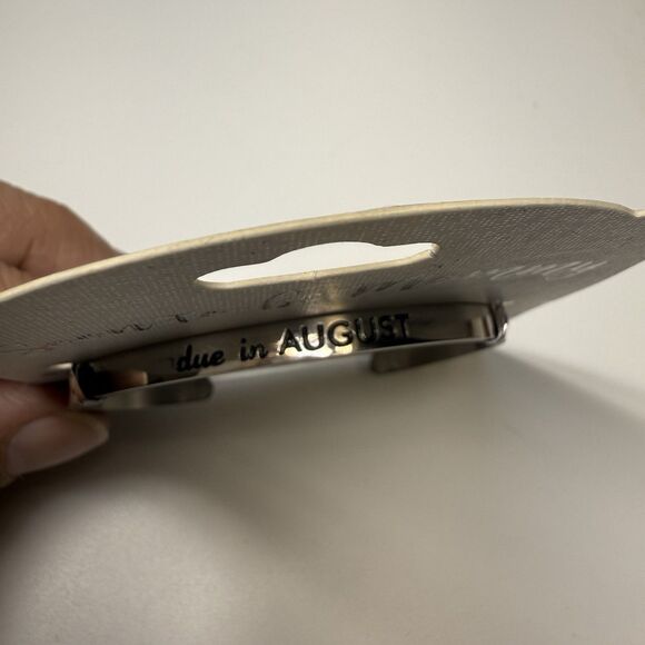 Occasionally Made Maternity Due In August Silver Tone Cuff Bracelet New - Picture 2 of 6